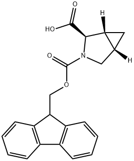 3-Azabicyclo[3.1.0]hexane-2,3-dicarboxylic acid, 3-(9H-fluoren-9-ylmethyl) ester, (1R,2R,5S)- Struktur