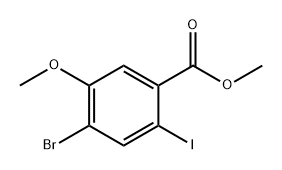 Benzoic acid, 4-bromo-2-iodo-5-methoxy-, methyl ester Struktur