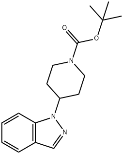 1-Piperidinecarboxylic acid, 4-(1H-indazol-1-yl)-, 1,1-dimethylethyl ester Struktur