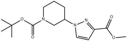 1,1-Dimethylethyl 3-[3-(methoxycarbonyl)-1H-pyrazol-1-yl]-1-piperidinecarboxylate Struktur