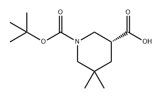 1,3-Piperidinedicarboxylic acid, 5,5-dimethyl-, 1-(1,1-dimethylethyl) ester, (3R)- Struktur