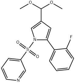 Pyridine, 3-[[4-(dimethoxymethyl)-2-(2-fluorophenyl)-1H-pyrrol-1-yl]sulfonyl]- Struktur