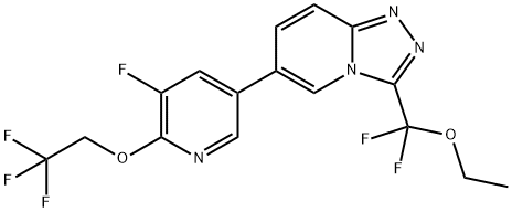 1,2,4-Triazolo[4,3-a]pyridine, 3-(ethoxydifluoromethyl)-6-[5-fluoro-6-(2,2,2-trifluoroethoxy)-3-pyridinyl]- Struktur