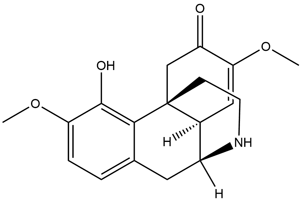 (9α,13α,14α)-4-Hydroxy-3,7-dimethoxy-7,8-didehydromorphinan-6-one Struktur