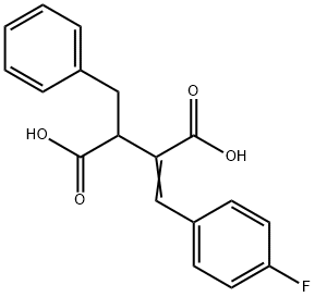 Butanedioic acid, 2-[(4-fluorophenyl)methylene]-3-(phenylmethyl)- Struktur