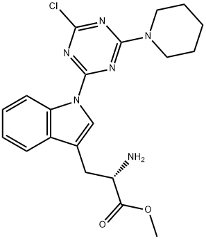 L-Tryptophan, 1-[4-chloro-6-(1-piperidinyl)-1,3,5-triazin-2-yl]-, methyl ester Struktur