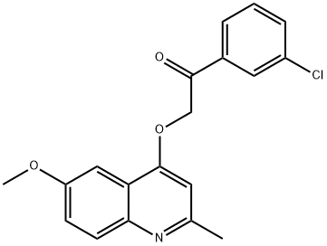 Ethanone, 1-(3-chlorophenyl)-2-[(6-methoxy-2-methyl-4-quinolinyl)oxy]- Struktur