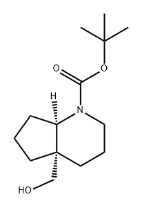 1H-Cyclopenta[b]pyridine-1-carboxylic acid, octahydro-4a-(hydroxymethyl)-, 1,1-dimethylethyl ester, (4aS,7aR)- Struktur