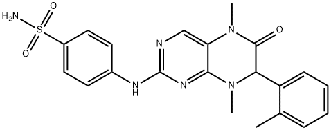 Benzenesulfonamide, 4-[[5,6,7,8-tetrahydro-5,8-dimethyl-7-(2-methylphenyl)-6-oxo-2-pteridinyl]amino]- Struktur