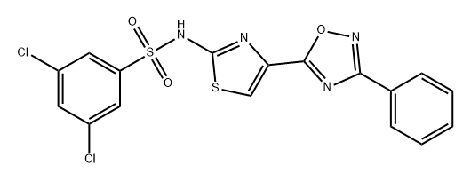 Benzenesulfonamide, 3,5-dichloro-N-[4-(3-phenyl-1,2,4-oxadiazol-5-yl)-2-thiazolyl]- Struktur