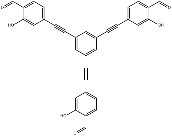 Benzaldehyde, 4,?4',?4''-?(1,?3,?5-?benzenetriyltri-?2,?1-?ethynediyl)?tris[2-?hydroxy- Struktur