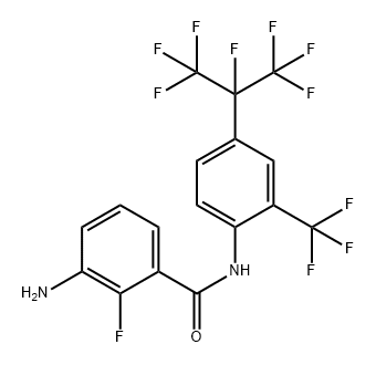 Benzamide, 3-amino-2-fluoro-N-[4-[1,2,2,2-tetrafluoro-1-(trifluoromethyl)ethyl]-2-(trifluoromethyl)phenyl]- Struktur