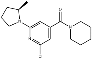 Methanone, [2-chloro-6-[(2R)-2-methyl-1-pyrrolidinyl]-4-pyridinyl]-1-piperidinyl- Struktur