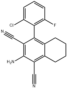 1,3-Naphthalenedicarbonitrile, 2-amino-4-(2-chloro-6-fluorophenyl)-5,6,7,8-tetrahydro- Struktur