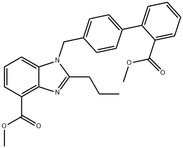 1H-Benzimidazole-4-carboxylic acid, 1-[[2'-(methoxycarbonyl)[1,1'-biphenyl]-4-yl]methyl]-2-propyl-, methyl ester Struktur