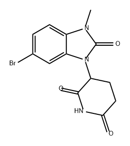 2,6-Piperidinedione, 3-(6-bromo-2,3-dihydro-3-methyl-2-oxo-1H-benzimidazol-1-yl)- Struktur