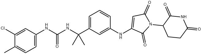 Urea, N-(3-chloro-4-methylphenyl)-N'-[1-[3-[[1-(2,6-dioxo-3-piperidinyl)-2,5-dihydro-2,5-dioxo-1H-pyrrol-3-yl]amino]phenyl]-1-methylethyl]- Struktur