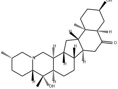 Benzo[7,8]fluoreno[2,1-b]quinolizin-5(1H)-one, docosahydro-3,9-dihydroxy-9,12,16b-trimethyl-, (3R,4aR,6aS,6bS,8aR,9S,9aS,12S,15aS,15bR,16aS,16bR)- Struktur