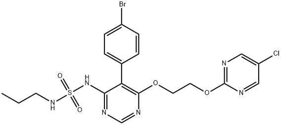 Sulfamide, N-[5-(4-bromophenyl)-6-[2-[(5-chloro-2-pyrimidinyl)oxy]ethoxy]-4-pyrimidinyl]-N'-propyl- Struktur