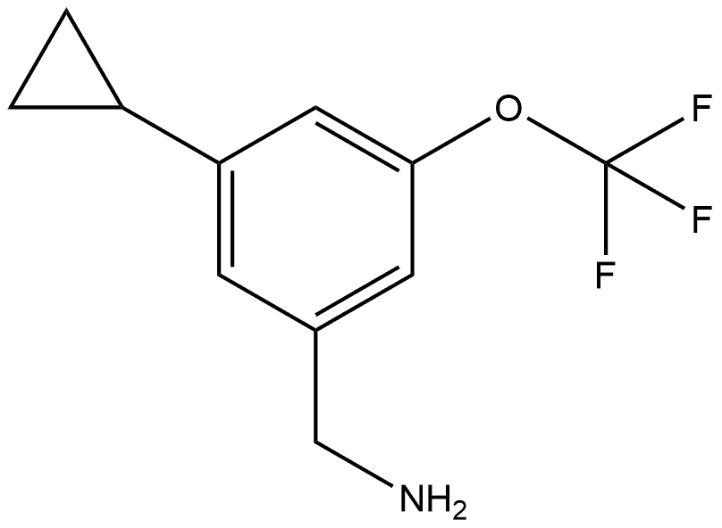 3-cyclopropyl-5-(trifluoromethoxy)phenyl]methanamine Struktur