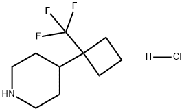 Piperidine, 4-[1-(trifluoromethyl)cyclobutyl]-, hydrochloride (1:1) Structure