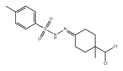 Benzenesulfonic acid, 4-methyl-, 2-[4-(dichloromethyl)-4-methylcyclohexylidene]hydrazide Struktur