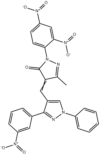 3H-Pyrazol-3-one, 2-(2,4-dinitrophenyl)-2,4-dihydro-5-methyl-4-[[3-(3-nitrophenyl)-1-phenyl-1H-pyrazol-4-yl]methylene]- Structure