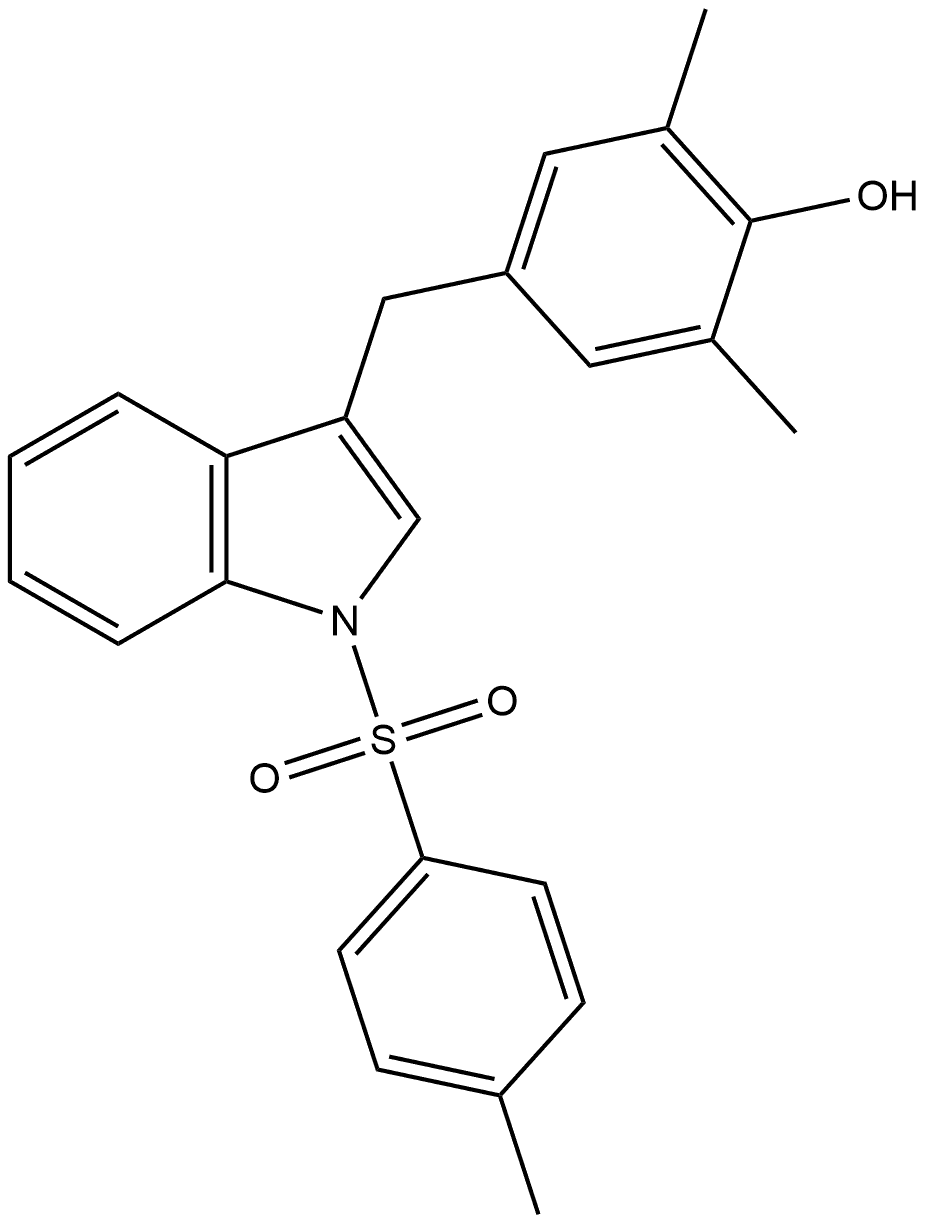 2,6-Dimethyl-4-[[1-[(4-methylphenyl)sulfonyl]-1H-indol-3-yl]methyl]phenol Struktur