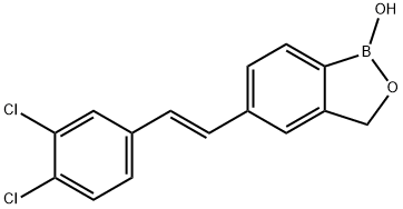 2,1-Benzoxaborole, 5-[(1E)-2-(3,4-dichlorophenyl)ethenyl]-1,3-dihydro-1-hydroxy- Struktur