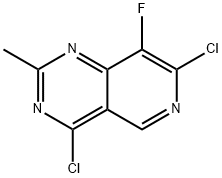 Pyrido[4,3-d]pyrimidine, 4,7-dichloro-8-fluoro-2-methyl- Struktur