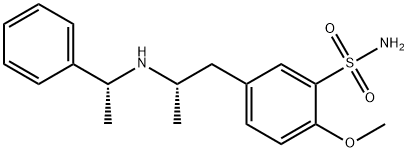 Benzenesulfonamide, 2-methoxy-5-[(2S)-2-[[(1R)-1-phenylethyl]amino]propyl]- Struktur