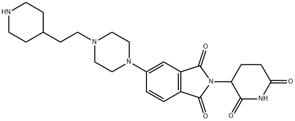 1H-Isoindole-1,3(2H)-dione, 2-(2,6-dioxo-3-piperidinyl)-5-[4-[2-(4-piperidinyl)ethyl]-1-piperazinyl]- Struktur