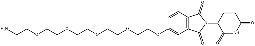 1H-Isoindole-1,3(2H)-dione, 5-[(14-amino-3,6,9,12-tetraoxatetradec-1-yl)oxy]-2-(2,6-dioxo-3-piperidinyl)- Struktur