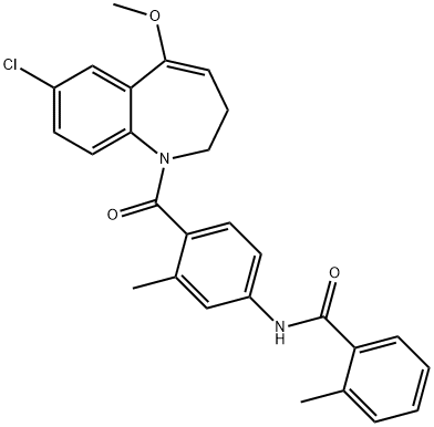 Benzamide, N-[4-[(7-chloro-2,3-dihydro-5-methoxy-1H-1-benzazepin-1-yl)carbonyl]-3-methylphenyl]-2-methyl- Struktur