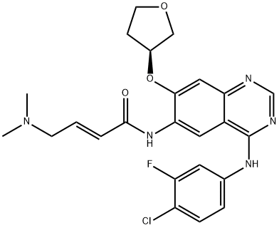 2-Butenamide, N-[4-[(4-chloro-3-fluorophenyl)amino]-7-[[(3S)-tetrahydro-3-furanyl]oxy]-6-quinazolinyl]-4-(dimethylamino)-, (2E)- Struktur