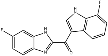 Methanone, (6-fluoro-1H-benzimidazol-2-yl)(7-fluoro-1H-indol-3-yl)- Struktur