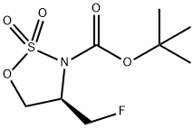 tert-butyl (R)-4-(fluoromethyl)-1,2,3-oxathiazolidine-3-carboxylate 2,2-dioxide Struktur