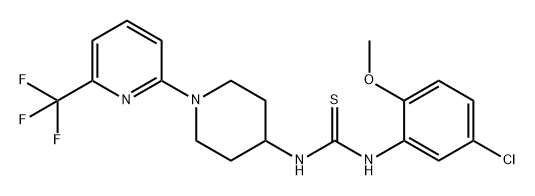 Thiourea, N-(5-chloro-2-methoxyphenyl)-N'-[1-[6-(trifluoromethyl)-2-pyridinyl]-4-piperidinyl]- Struktur