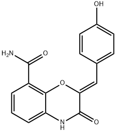 2H-1,4-Benzoxazine-8-carboxamide, 3,4-dihydro-2-[(4-hydroxyphenyl)methylene]-3-oxo-, (2Z)- Struktur