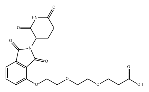 Propanoic acid, 3-[2-[2-[[2-(2,6-dioxo-3-piperidinyl)-2,3-dihydro-1,3-dioxo-1H-isoindol-4-yl]oxy]ethoxy]ethoxy]- Struktur