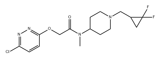 Acetamide, 2-[(6-chloro-3-pyridazinyl)oxy]-N-[1-[(2,2-difluorocyclopropyl)methyl]-4-piperidinyl]-N-methyl- Struktur