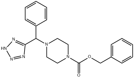 1-Piperazinecarboxylic acid, 4-(phenyl-2H-tetrazol-5-ylmethyl)-, phenylmethyl ester Struktur