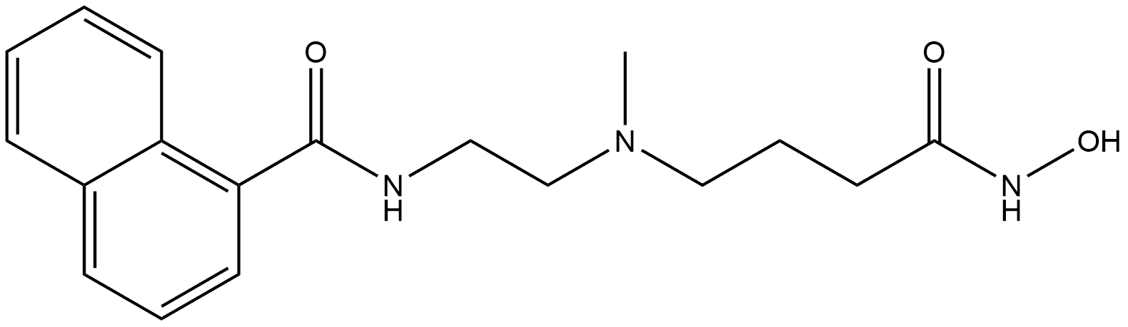 1-Naphthalenecarboxamide, N-[2-[[4-(hydroxyamino)-4-oxobutyl]methylamino]ethyl]- Struktur