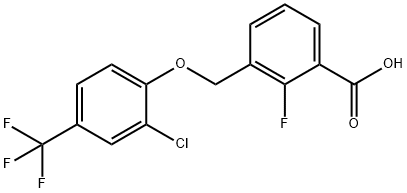 Benzoic acid, 3-[[2-chloro-4-(trifluoromethyl)phenoxy]methyl]-2-fluoro- Struktur