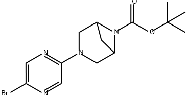 3,6-Diazabicyclo[3.1.1]heptane-6-carboxylic acid, 3-(5-bromo-2-pyrazinyl)-, 1,1-dimethylethyl ester Struktur