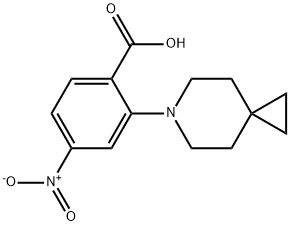 Benzoic acid, 2-(6-azaspiro[2.5]oct-6-yl)-4-nitro- Struktur