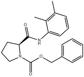 1-Pyrrolidinecarboxylic acid, 2-[[(2,3-dimethylphenyl)amino]carbonyl]-, phenylmethyl ester, (2S)- Struktur