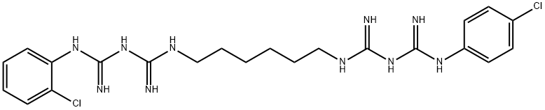 2,4,11,13-Tetraazatetradecanediimidamide, N1-(2-chlorophenyl)-N14-(4-chlorophenyl)-3,12-diimino- Struktur