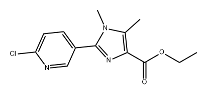 1H-Imidazole-4-carboxylic acid, 2-(6-chloro-3-pyridinyl)-1,5-dimethyl-, ethyl ester Struktur