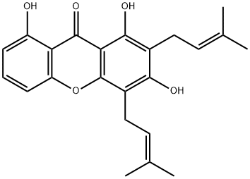 9H-Xanthen-9-one, 1,3,8-trihydroxy-2,4-bis(3-methyl-2-buten-1-yl)- Struktur